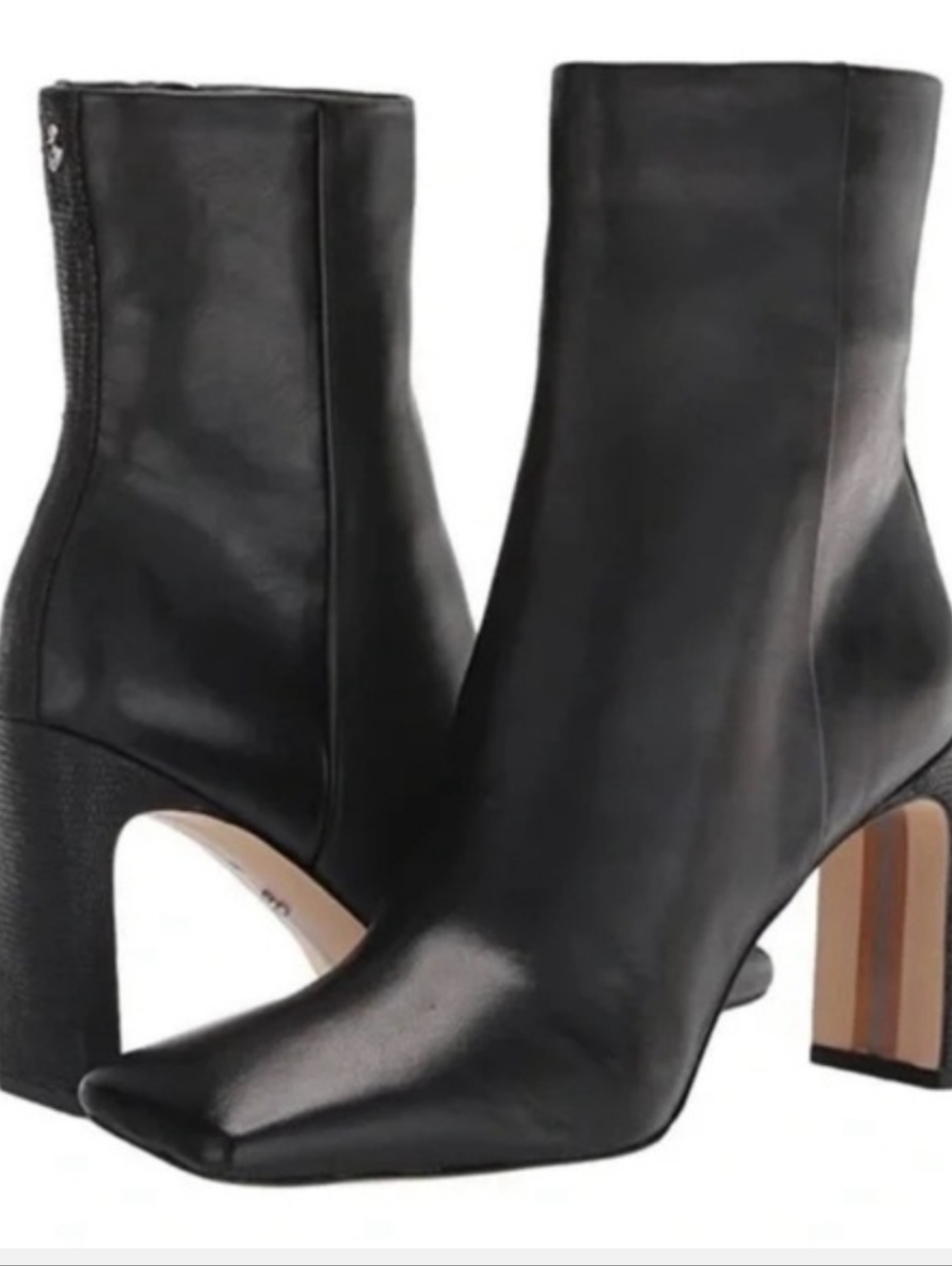Square Toed Heeled Leather Boots